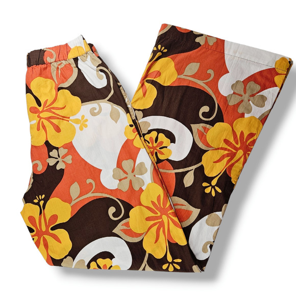 NWT Faithfull the Brand Celvia Ulani Floral Print Cotton Pant Sz. 2 Brown White - Picture 2 of 15